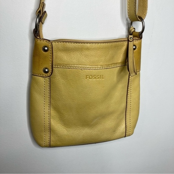 Fossil vintage‎ yellow leather crossbody bag - Picture 8 of 9